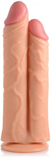 Телесный сдвоенный фаллоимитатор Double Stuffer 10  Double Pecker Dildo - 27 см.