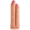 Телесный сдвоенный фаллоимитатор Double Stuffer 10  Double Pecker Dildo - 27 см.