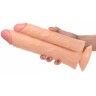 Телесный сдвоенный фаллоимитатор Double Stuffer 10  Double Pecker Dildo - 27 см.