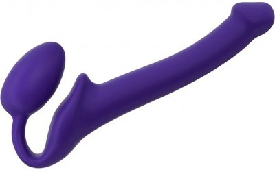 Фиолетовый безремневой страпон Silicone Bendable Strap-On - size S