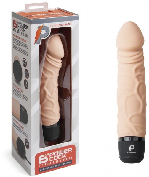 Телесный вибратор-реалистик 6.5  Girthy Realistic Vibrator - 19 см.