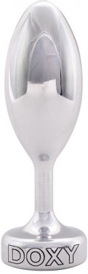 Серебристая анальная втулка Doxy Smooth Butt Plug - 10,5 см.