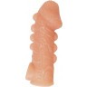 Телесная закрытая насадка с шишечками Cock Sleeve 008 Size M - 15,6 см.