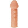 Телесная закрытая насадка с шишечками Cock Sleeve 008 Size M - 15,6 см.