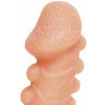 Телесная закрытая насадка с шишечками Cock Sleeve 008 Size M - 15,6 см.