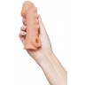 Телесная закрытая насадка с шишечками Cock Sleeve 008 Size M - 15,6 см.