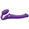 Фиолетовый безремневой вибрострапон Silicone Bendable Strap-On - size M