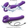 Фиолетовый безремневой вибрострапон Silicone Bendable Strap-On - size M