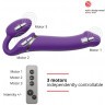 Фиолетовый безремневой вибрострапон Silicone Bendable Strap-On - size M