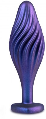 Фиолетовая анальная пробка с кристаллом-сердцем Matrix Swirling Bling Plug - 11,4 см.