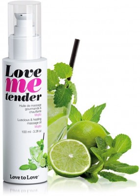 Съедобное согревающее массажное масло Love Me Tender Mojito с ароматом мохито - 100 мл.