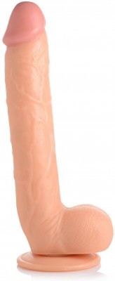 Телесный фаллоимитатор-гигант на присоске Long Logan 10’’ Dildo with Balls - 27,4 см.