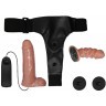 Страпон с вагинальной пробкой и вибрацией Ultra Passionate Harness - 16 см.