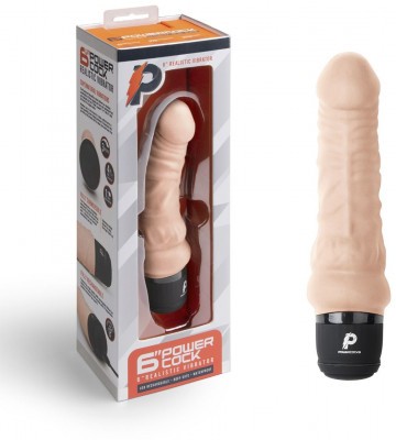 Телесный вибратор-реалистик 6  Realistic Vibrator - 17 см.