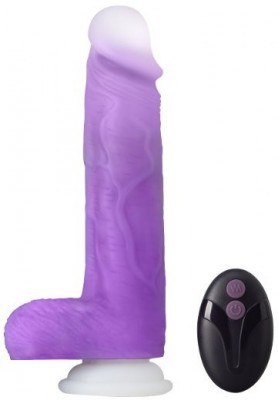 Фиолетовый вибратор-реалистик Encore 8 Inch Vibrating Dildo - 21,6 см.