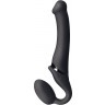 Черный безремневой вибрострапон Silicone Bendable Strap-On - size XL