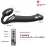 Черный безремневой вибрострапон Silicone Bendable Strap-On - size XL