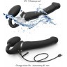 Черный безремневой вибрострапон Silicone Bendable Strap-On - size XL