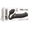 Черный безремневой вибрострапон Silicone Bendable Strap-On - size XL