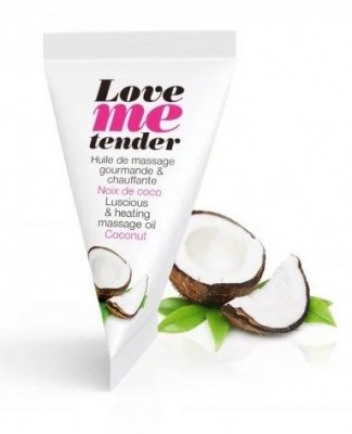 Съедобное согревающее массажное масло Love Me Tender Cocos с ароматом кокоса - 10 мл.