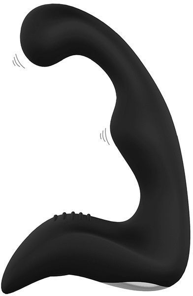 Чёрный перезаряжаемый массажёр простаты BOOTY PLEASER
