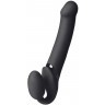 Черный безремневой вибрострапон Vibrating Bendable Strap-On - size L