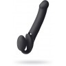 Черный безремневой вибрострапон Vibrating Bendable Strap-On - size L