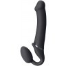 Черный безремневой вибрострапон Vibrating Bendable Strap-On - size L