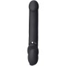 Черный безремневой вибрострапон Vibrating Bendable Strap-On - size L