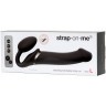 Черный безремневой вибрострапон Vibrating Bendable Strap-On - size L