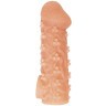 Телесная закрытая насадка с пучками шишечек Cock Sleeve 009 Size L - 17,6 см.