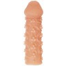 Телесная закрытая насадка с пучками шишечек Cock Sleeve 009 Size L - 17,6 см.
