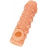 Телесная закрытая насадка с пучками шишечек Cock Sleeve 009 Size L - 17,6 см.