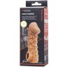 Телесная закрытая насадка с пучками шишечек Cock Sleeve 009 Size L - 17,6 см.