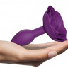 Фиолетовая анальная пробка с ограничителем-розой Open Rose Size S Butt Plug