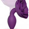 Фиолетовая анальная пробка с ограничителем-розой Open Rose Size S Butt Plug