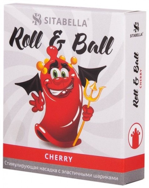 Стимулирующий презерватив-насадка Roll   Ball Cherry