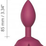 Сливовая анальная пробка с ограничителем-розой Open Rose Size M Butt Plug