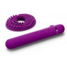Фиолетовый мини-вибратор Le Wand Baton с текстурированной насадкой - 11,9 см.