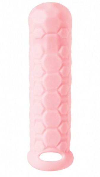 Розовый фаллоудлинитель Homme Long - 15,5 см.