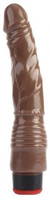 Коричневый вибратор-реалистик 8.8 Vibrating Dildo - 21,5 см.