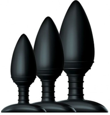 Набор из 3 черных анальных втулок NEXUS BUTT PLUG TRIO SET