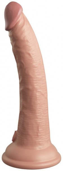 Телесный вибратор 7  Vibrating Silicone Dual Density Cock with Remote с пультом ДУ - 21 см.