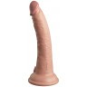 Телесный вибратор 7  Vibrating Silicone Dual Density Cock with Remote с пультом ДУ - 21 см.
