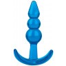 Голубой анальный плаг Beginners Beaded Plug - 9,5 см.