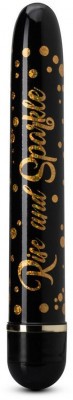 Черно-золотистый классический вибратор Rise and Sparkle - 17,8 см.