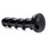 Черный стимулятор с винтовой конструкцией Mighty Screw - 24,1 см.