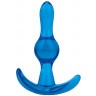 Голубой анальный стимулятор Tear Drop Butt Plug - 8,9 см.