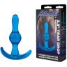 Голубой анальный стимулятор Tear Drop Butt Plug - 8,9 см.