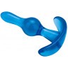 Голубой анальный стимулятор Tear Drop Butt Plug - 8,9 см.